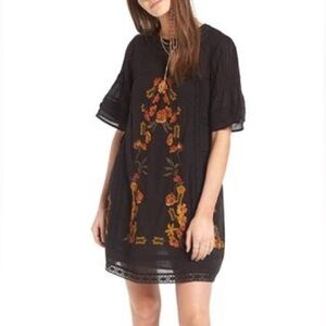 Free People 'perfectly Victorian' Minidress In Black Combo